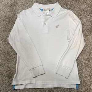Beaufort Bonnet Boys White Long Sleeve Polo. Size 7